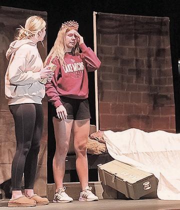 Macy Vrtiska (left) pesters Elie Bstandig (center) about dying child, Emmet Glathar’s (right) condition