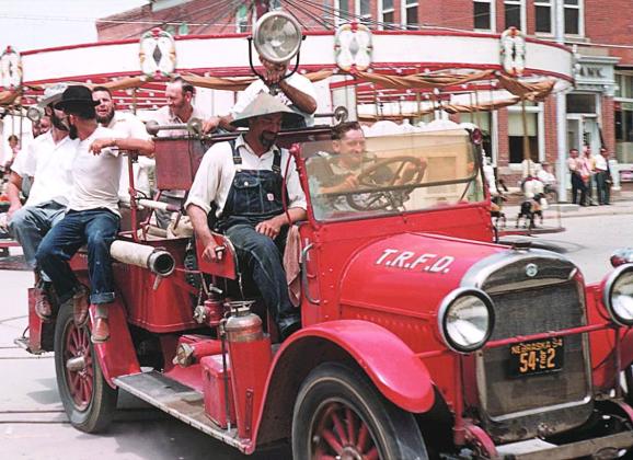 Above: 1954, the REO in the parade when it was only 30 years old. Photo provided by Table Rock Historical Society