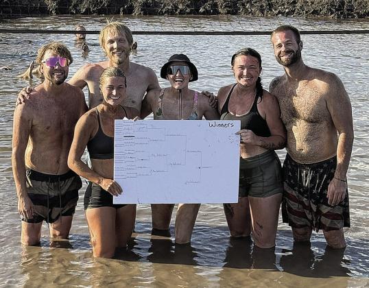 1st place – Comeback Kids Left to right: Seth Nickolaison, Joe Kardisco, Emily Strong, Kaci Hohenthaner, Brent Walker, and Jamie Hard (front) Photo courtesy of Brittany Sunneberg