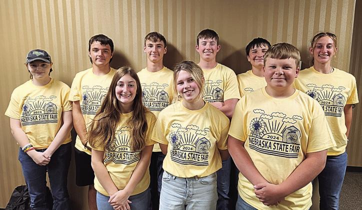 Milk Quality from left to right - Front: Kierstin Rehrs, Ayden Hunzeker, Taven Borcher. Back: Sara Wiles, Axel Seeman, Payton Heideman, Cooper Swendener, Colter Steinacher, Madeline Janssen.