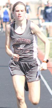 LHS’ Katelyn Sanders finished just out of the medals in the 100 M. Dash with her time of 14.61.. Paula Jasa/Republican