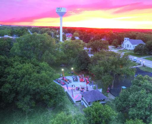 The concert venue at the Table Rock Square, drone photo by Kim Vrtiska.