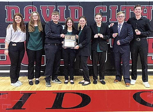 Speech Group - (left to right) Lillian Gray, Vivienne Johnsen, Taven Borcher, Kierstin Rehrs, Ayden Hunzeker, Sara Wiles, Camden Swendener, Cooper Swendener