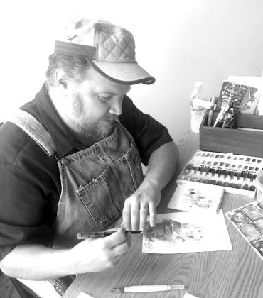 WHIMSICAL ARTIST CARMEN CERRA  RETURNSTOTHETABLE ROCK SQUARE