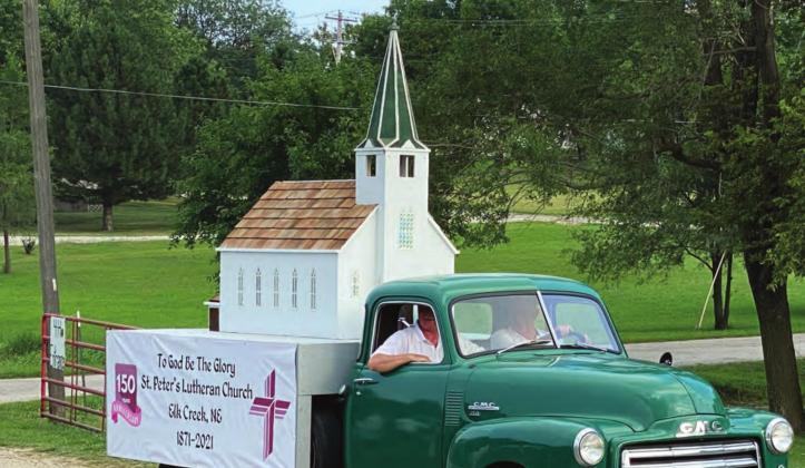 The Grand Champion winning float in the Pawnee County Fair Parade was from St. Peter’s Lutheran Church.