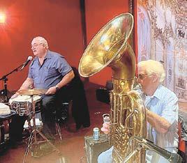 Drummer Gary Veprovsky of Dorchester on drums and Bob Stepanek of DuBois on tuba.