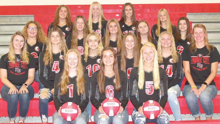Members of the 2021 Pawnee City Volleyball team