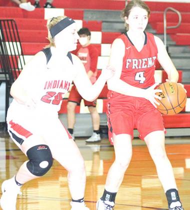 P.C.’s Reagan deKoning (#20, left) plays tough defense against Friend. P.C. held Friend to just 8 points. Paula Jasa/Republican