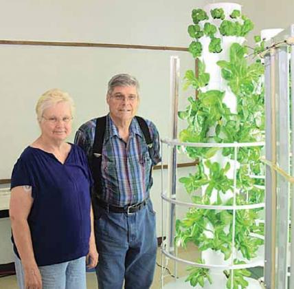 Pat and Linn Sunderland have started a Tower Farming business in the old High School at Summerfield, Kansas. Ray Kappel/Republican