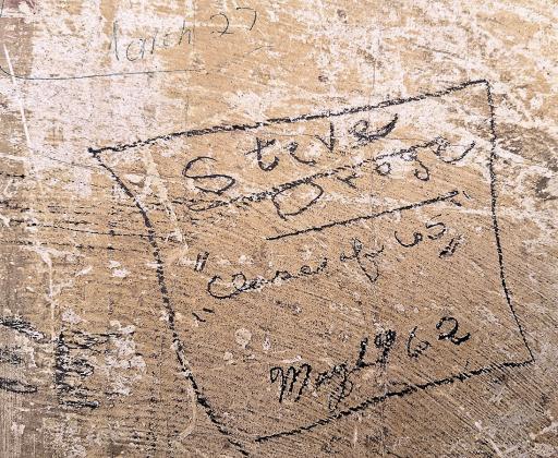 Steve Droge, Class of ‘65 signed his name in May 1962 just below a faded signature from March 1927