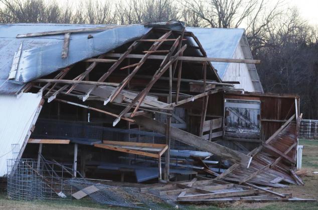 The rabbit and poultry barn at the fairgrounds was destroyed. Ray Kappel/Republican