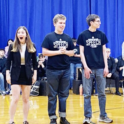Kierstin Rehrs after realizing that she will in competing in the state speech contest in entertainment speaking.