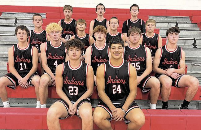 Members of the 2025-26 Pawnee City Boys’ Basketball team are front, from left: Tyler Tegtmeier, Atreyu Kling. Second row: Braydon Frakes, Payton Rose, Colin Fender, Justin Baehr, Jordan Wernimont. Third row: Liam Glathar, Jaiden Howard, Maverick Glathar, Ryan Plager. Back row: Derrick Porter, Drake Wilkinson, Paxton Binder.