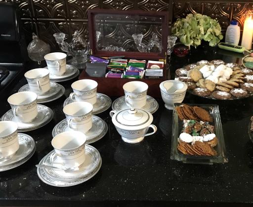 The Annual Christmas tea is hosted by Sherry Winkinhofer