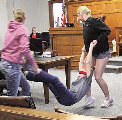 Pawnee City High Schoolers stage a kidnapping as part of a mock trial