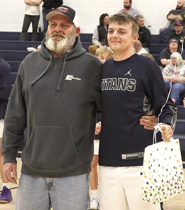 HTRS held their Parent’s Night on Thursday night, February 13th for the Basketball, Wrestling and Unified Bowling student athletes. Pictured is Brennen Vaughan (right) with his Dad, Jeff Vaughan (left). Paula Jasa/Republican