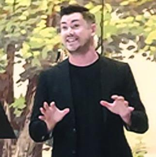 Trey Meyer sings a folk song about a wife who went to Hell (and was brought back), “The devil he put her up on his back and off to Hell he went, clickity clack.Sing hi diddle I diddle I fi, diddle I diddle.day….”