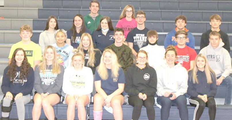Members of the 2021 Humboldt Table Rock Steinauer Track team are front, from left: Ellie Schaardt, Aly Howe, Jaylie McNealy, Mikkayla Flynn, Gracie Shafer, Natalie Novak, Avery Dierberger. Second row: Clayton Howe, Gabby Siegel, Hannah Koziol, William Taylor, Ethan Dierberger, Jayden McNealy, Will Stalder. Third row: Ricki Long, Tara Zimmerling, Jacey Leech, Liam Sieber, Aiden Worthey, Brandt Leech. Back row: Joe Stalder and Jill Fankhauser. Not pictured: Jaylyn Bohling, MaeLynn Bittner and JJ McQueen.