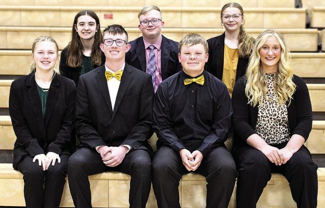 Top Row-L to R--Aisilynn Campbell, Camden Swendener, Vivienne Johnsen Bottom Row-L to R--Ayden Hunzeker, Cooper Swendener, Taven Borcher, Maddie Janssen.