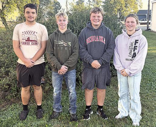 Lewiston’s 1st place Senior Division Range Judging Team. From left to right Axel Seeman, Evan Christen, Taven Borcher, Ayden Hunzeker. They will be competing at the state competition in Keya Paha County Wednesday (9/24)