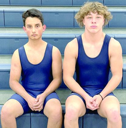 Members of the 2023-24 HTRS Wrestling Team are from left Marco Hernandez and Drayven Lamb.