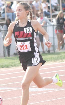 P.C.’s Emily Lytle in the 3200 M. Run.