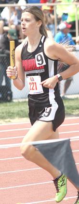P.C.’s Mallory Branek in the 3200 M. Relay.