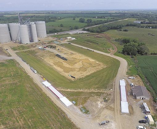 Aerial photo showcasing inbound and outbound scales Photo Courtesy of Farmer's Co-Op