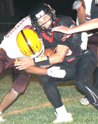 P.C.’s Anthony Kling (right) bulls his way into the end zone for one of his three touchdowns against Sterling. Paula Jasa/Republican