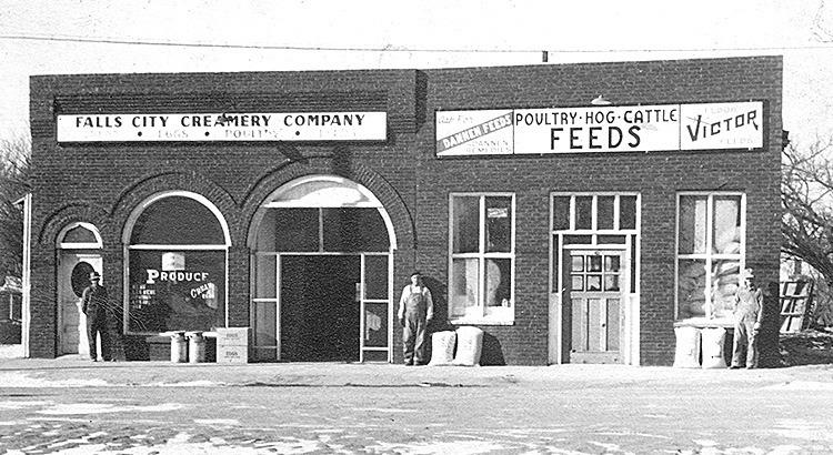 1941, In 1941, Edwin &amp;amp; Cloyd Freeman with Jay Hinton in the middle. Eggs, milk, cream, butter, &amp;amp; produce bought. Photo by Arvid “Mike” Blecha.
