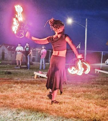 Fire Dancers put on a show in Steinauer