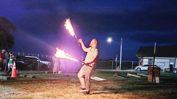 Fire Dancers put on a show in Steinauer