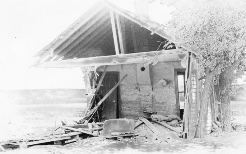 The Webber house damaged by the 1935 flood