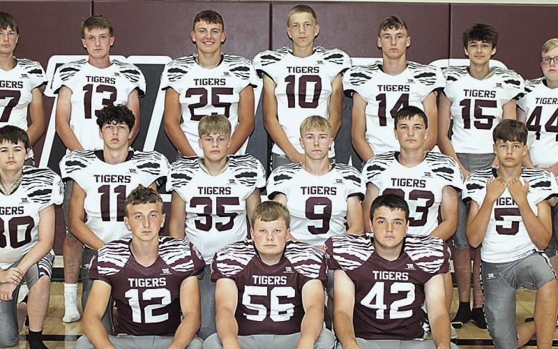 Members of the 2025 Lewiston football team are front, from left: Tristen Wagner, Taven Borcher, Axel Seeman. Second Row: Beckem Eggert, Sutton Morris, Jacob Bruns, Evan Christen, Colter Steinacher, Ethan McEvers. Third Row: Cashton Steinacher, Grady Weyers, Brock Janssen, Chase Rule, Payton Heideman, Kenny Peck, Camden Swendener. Not pictured: Brody Wright.