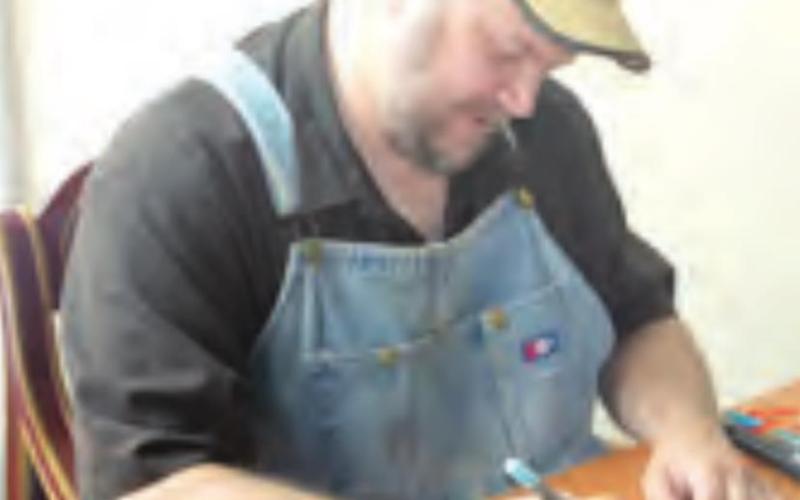 Carmen Cerra the artist at Table Rock Saturday. Ray Kappel/Republican