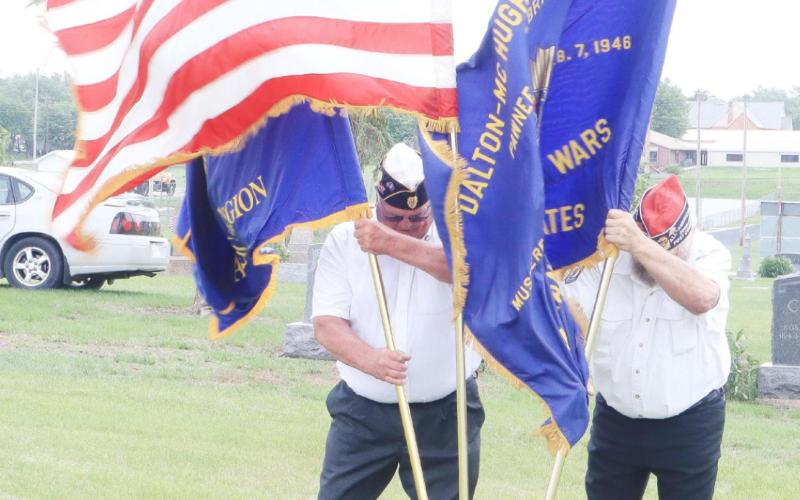 Windy day for Pawnee City Memorial Day service