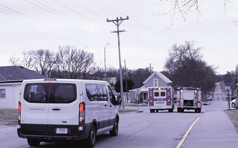 The Pawnee City wrestlers were escorted out of town by Pawnee County EMS
