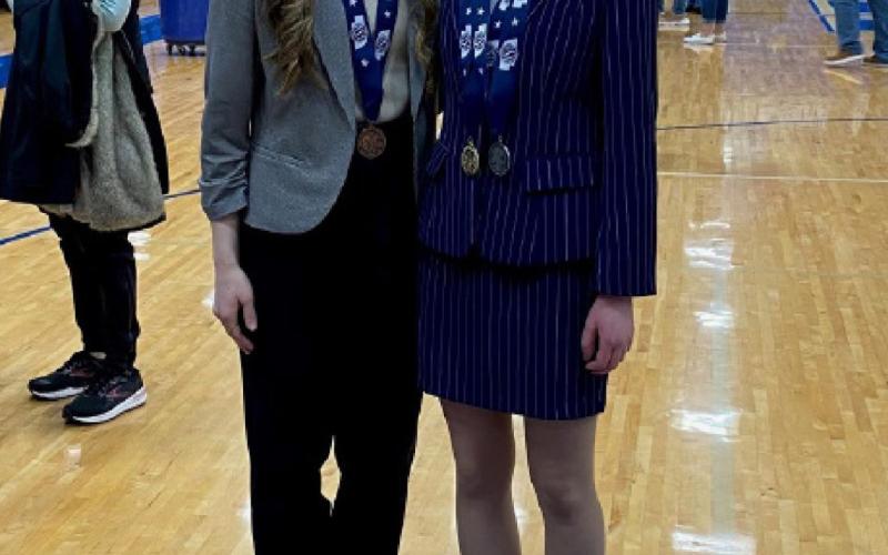 Larissa Tegtmeier and Ashlynn Hartman led Pawnee City to a fifth place finish at the State Speech Competition Thursday.