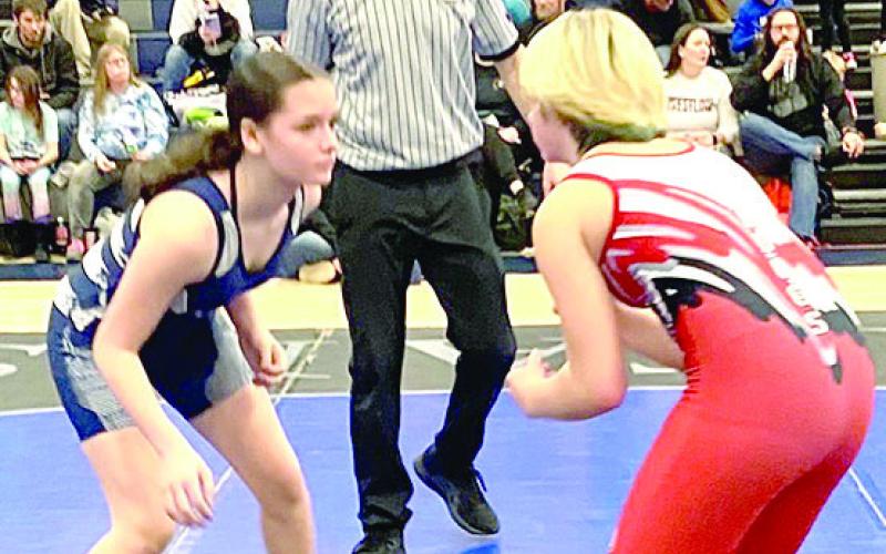 HTRS’ Ava Schlund (left) in action. She placed 2nd.