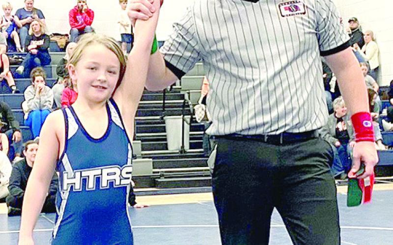 HTRS’ Mason Ellston (left) wins one of her matches.