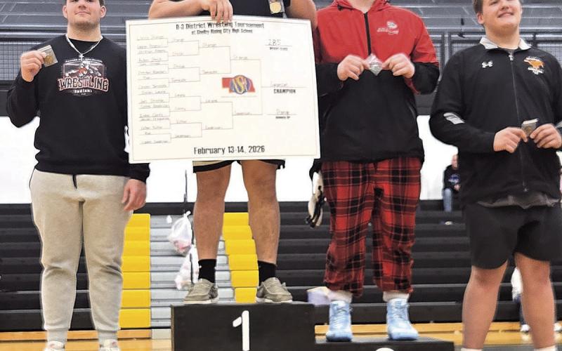 Dylan Layne placed 3rd in his weight class at Districts Wrestling, making him a State Qualifier