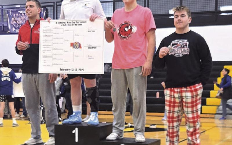 Gauge Schuetz placed 4th in his weight class at Districts Wrestling, making him a State Qualifier