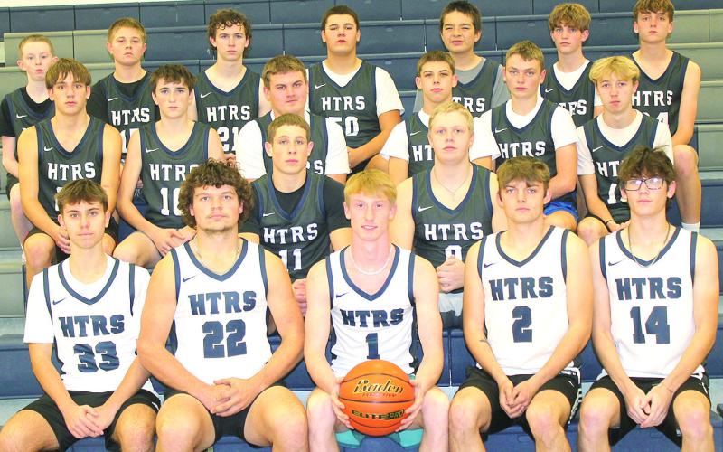 Members of the 2024-25 Humboldt Table Rock Steinauer Boys’ Basketball team are front, from left: Julius Wiest, Hunter Bohling, Brogan Dunlap, Brennen Vaughan, Kiffin Hunzeker. Second row: Emmett Glathar, Jonathan Koch. Third row: Nolan Taylor, Colt Leech, Reed Shupp, Kameon Dettmann, Darius Bohling, Axton Wamsley. Back row: Carson Duryea, Josh Manning, Bradyn Bowen, Cole Hunzeker, Cristofer Wanek-Flores, Jack Hilgenfeld, Ty Dunekacke. Not pictured: Coaches Jamie Stice, Grant Tuttle.