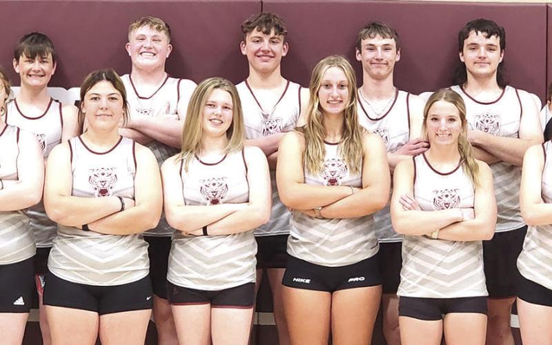 Members of the 2025 Lewiston Track team are front, from left: Vivienne Johnsen, Bryleigh Crouse, Ayden Hunzeker, Maddie Janssen, Justice Currie, Savannah Cutshall. Back row: Taven Borcher, Tristen Wagner, Cashton Steinacher, Brody Wright, Brock Janssen, Payton Heideman, Axel Seeman, Alex Seeman, Jacob Bruns.