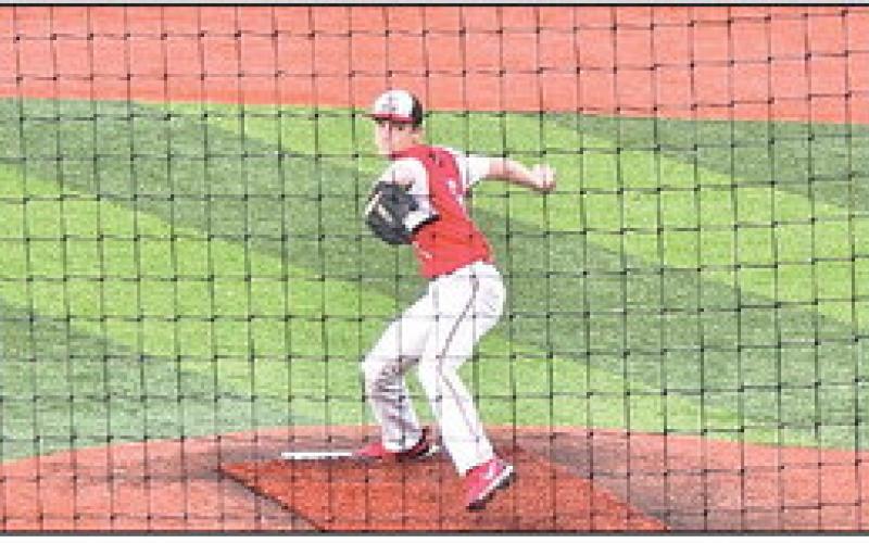 Ty Dunekacke pitching vs Roncalli Photo courtesy of Taylor Dunekacke