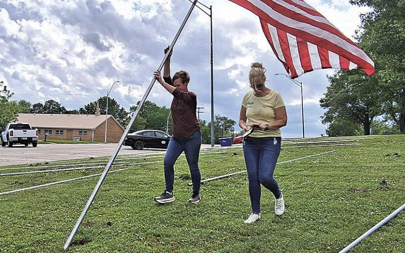 Pawnee County volunteers gathered to put up the annual Avenue of Flags around the Pawnee County courthouse on Friday, May 22. These flags represent the coffin flags for Pawnee County veterans and are displayed twice a year for Memorial Day and Veterans Day. Thank you to the volunteers who gave their time to honor those who have made the ultimate scarifice for the freedom we enjoy in this country!
