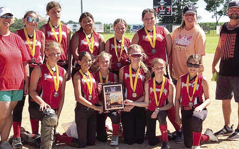Members of the Pawnee City 12 &amp;amp; Under Softball team are front row, from left: Ainsley Rauner, Sophia Sunneberg, Avery Lewis, Aubrey Sisco, Vanessa Gottula, Mercy McLaughlin. Back Row: Coach Megan Cochran, Amelia Strathman, Kailyn Jensen, Symphony Gyhra, Mallory Hall, Lilah Yunghans, Asst. Coach Courtney Kosiski, Asst. Coach Mark Sunneberg. Not pictured: Emma Turnbull.