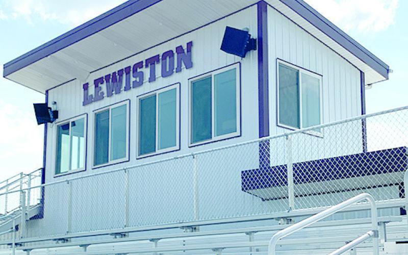The Lewiston Press Box and newly constructed bleachers are game day ready along with a fully equipped concession stand and spacious sized restrooms at the new facility.