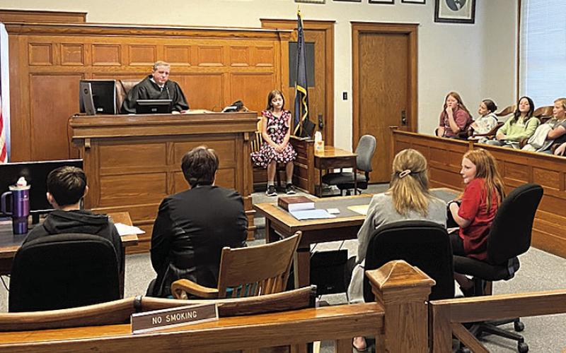 Lewiston fifth graders hold a mock trial Photo courtesy of Nicole Wellensiek