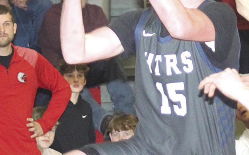 HTRS’ Colt McClarnen (#15) drives in for a score against Pawnee City. Paula Jasa/Republican